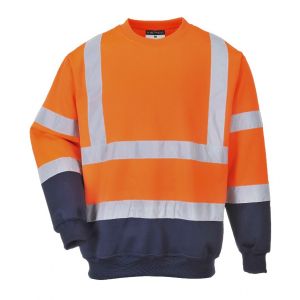 SWEAT B306 ORANGE PORTWEST + LOGOS TRANSFERTS DOS ET COEUR 2