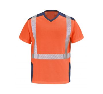 TEE-SHIRT HV ORANGE/MARINE GHARBI COEUR + DOS...