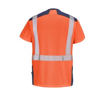 TEE-SHIRT HV ORANGE/MARINE GHARBI COEUR + DOS...