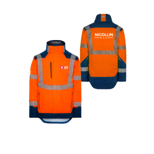 VESTE PLUIE HV ORANGE EVEREST COEUR + DOS "MP3D"