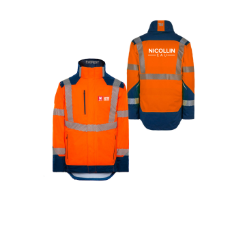 VESTE PLUIE HV ORANGE EVEREST COEUR + DOS "MP3D"