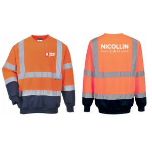 SWEAT HV B306 ORANGE/MARINE COEUR + DOS "MP3D"
