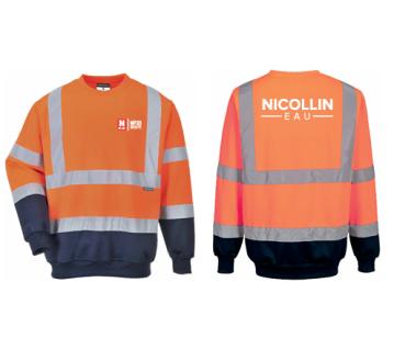 SWEAT HV B306 ORANGE/MARINE COEUR + DOS "MP3D"